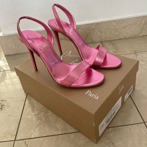 Christian Louboutin Marylin pink metallic slingback 38.5